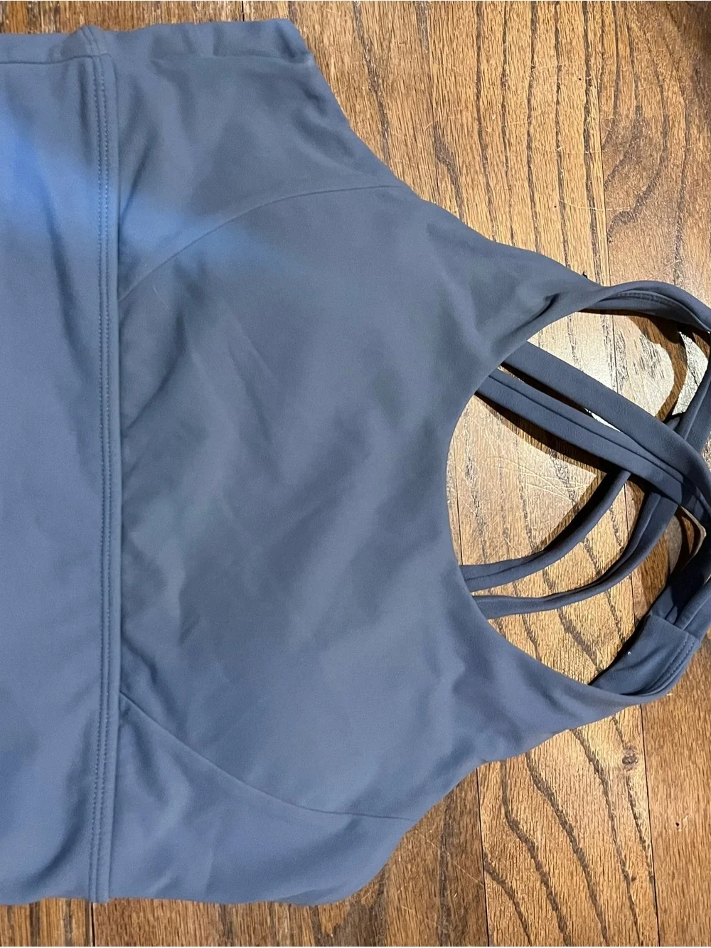 Buffbunny Collection Strappy Back Sports Bra Slate Blue Size Medium